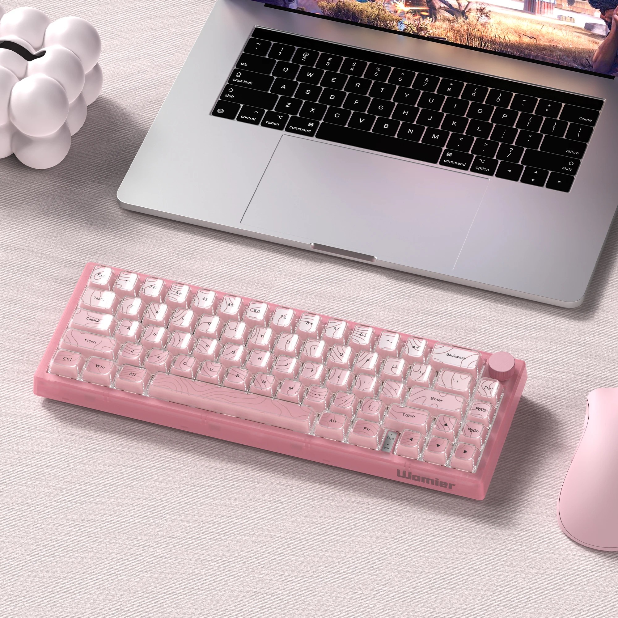 Teclado Mecánico 60 WOMIER VK-66 PRO - Color Pink