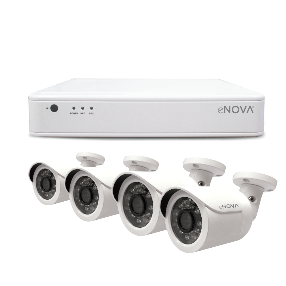 Combo Cámara Seguridad eNova POE NVR 4CH