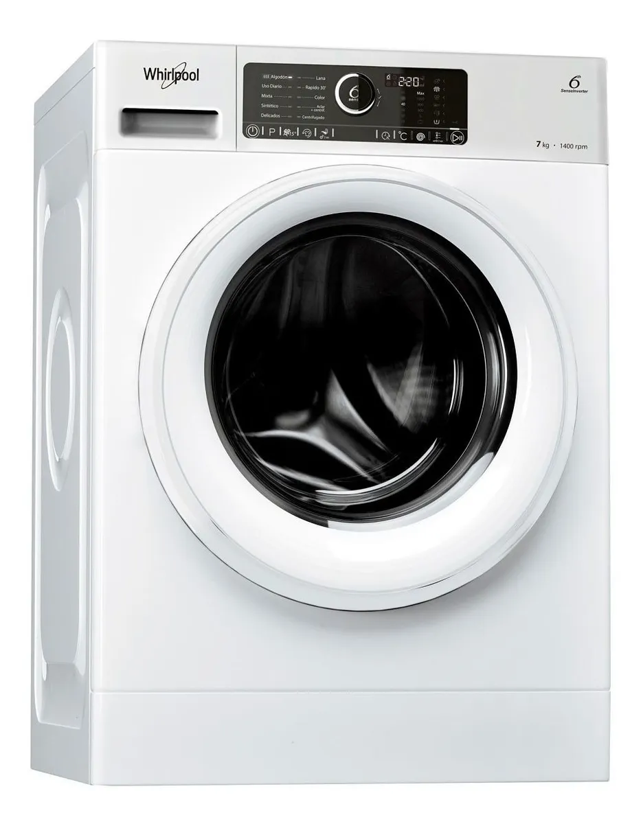 Lavarropas Automático Whirlpool WLCF70B Supreme Care Inverter Hasta 7kg c/Blanco
