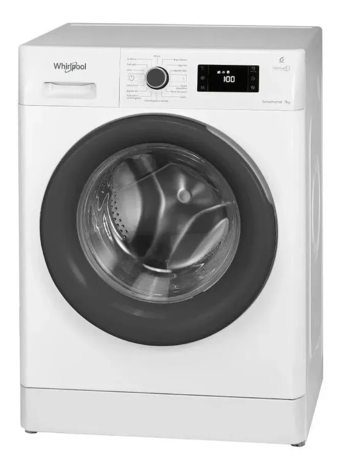 Lavarropas Automático Whirlpool WLF91AB Inverter Hasta 9kg C/ Blanco