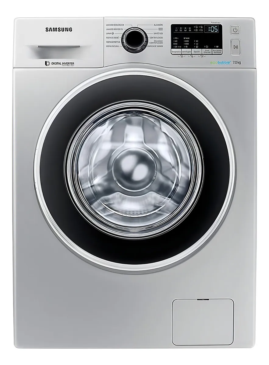 Lavarropas automático Samsung inverter hasta 7kg color plata WW70J4463GSUBG